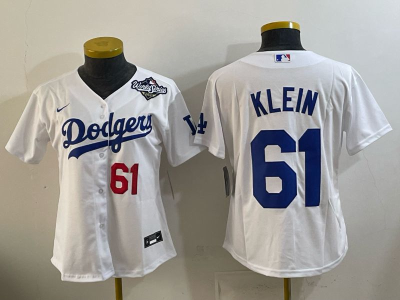 Women 2025 Nike Toronto Blue Jays #61 Klein White Game MLB Jersey 07